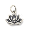 925 Sterling Silver Flower Charms with Jump Rings and 925 Stamp STER-M021-02AS-04-1