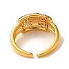 Brass Micro Pave Cubic Zirconia Cuff Rings for Women RJEW-G325-11E-GP-3