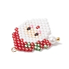 Christmas Themed Glass Seed Beaded Pendants PALLOY-MZ00868-01-4