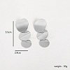 Brushed Round Stainless Steel Dangle Stud Earring XW5128-2-3