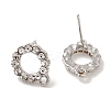 Rack Plating Brass Micro Pave Cubic Zirconia Studs Earrings Findings EJEW-K289-07P-2