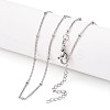 Round Brass Curb Chain Necklaces for Women NJEW-G084-18P-1