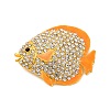Zinc Alloy Crystal Rhinestone Resin Fish Brooch LS-JEWB-U010-01G-02-1