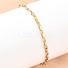 201 Stainless Steel Rectangle Link Chain Bracelets for Women LS-BJEW-G767-01C-G-1