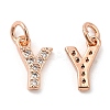 Brass Micro Pave Grade AAA Cubic Zirconia Charms LS-ZIRC-P067-11RG-Y-NR-2