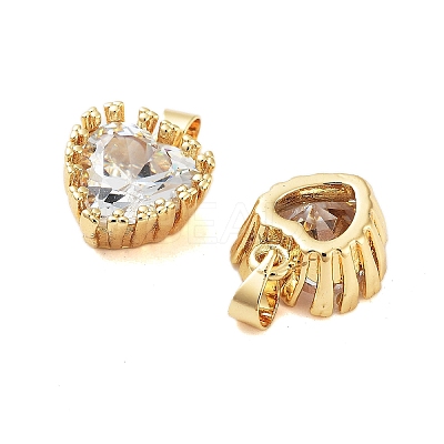 Rack Plating Brass Clear Cubic Zirconia Pendants KK-S379-05G-1