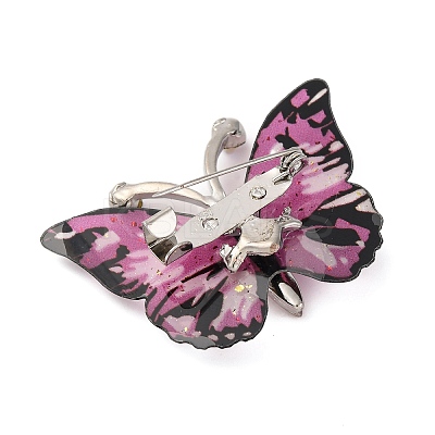 Butterfly Transparent Resin Brooch JEWB-M047-01E-1