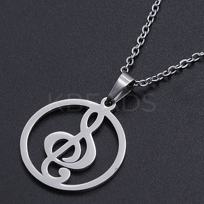 Non-Tarnish 201 Stainless Steel Pendant Necklaces NJEW-S105-JN530-45-1-1