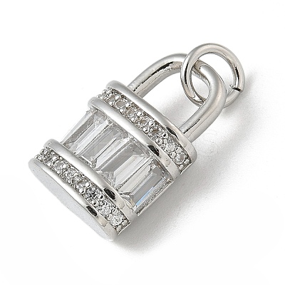 Rack Plating Brass Micro Pave Cubic Zirconia Pendants KK-K392-47P-1