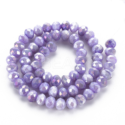 Opaque Baking Painted Glass Beads Strands EGLA-N006-010A-B04-1