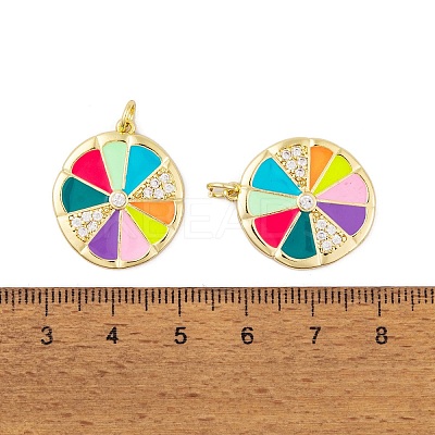 Brass Micro Pave Cubic Zirconia Pendants KK-E108-15G-1
