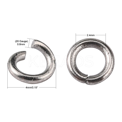 Tarnish Resistant 304 Stainless Steel Open Jump Rings STAS-Q186-02-4x0.8mm-1