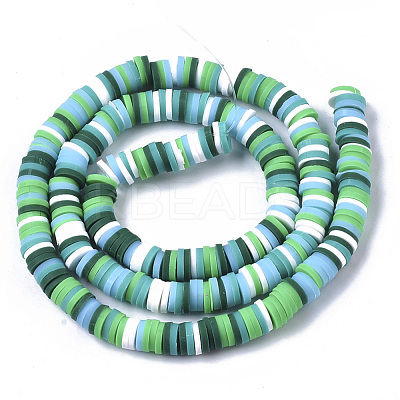 Handmade Polymer Clay Beads Strands CLAY-R089-6mm-080-1