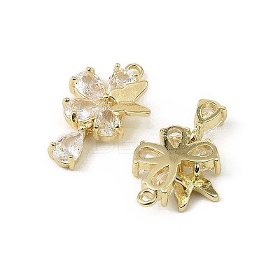 Brass Micro Pave Cubic Zirconia Pendants KK-C107-01G-1