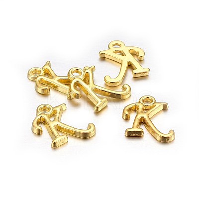 Golden Plated Alloy Letter Pendants LS-PALLOY-J718-01G-K-1