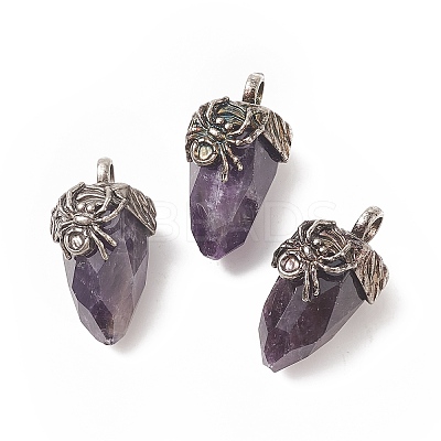 Natural Amethyst Pendants G-C051-03F-1