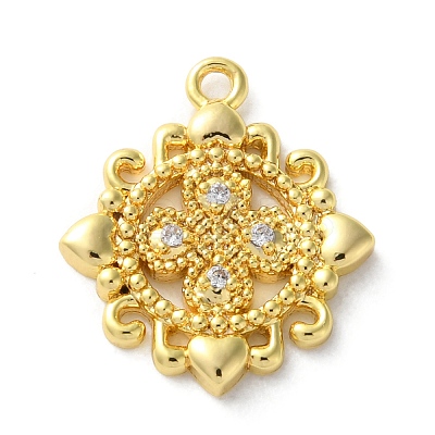 Brass Micro Pave Cubic Zirconia Pendants LS-KK-S513-06B-G-1