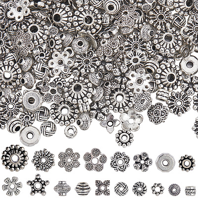 360Pcs 18 Styles Tibetan Style Beads UNKW-SC0013-08-1