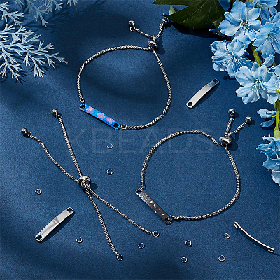 10Pcs Adjustable 304 Stainless Steel Slider Bracelet Making DIY-SC0026-30B-1
