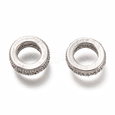 Brass Micro Pave Clear Cubic Zirconia Charms ZIRC-B002-41-01P-1