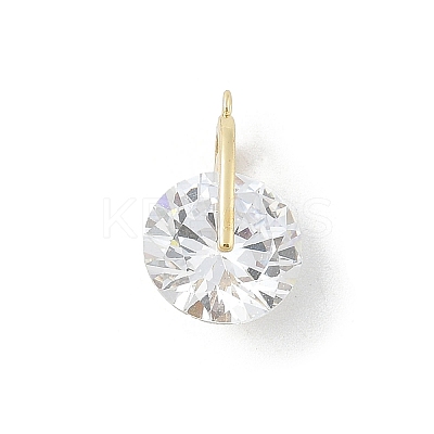 Rotatable Brass Micro Pave Cubic Zirconia Pendants KK-E791-18G-1