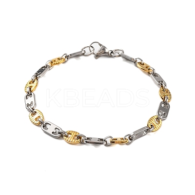 201 Stainless Steel Link Chain Bracelets BJEW-B078-140GP-1
