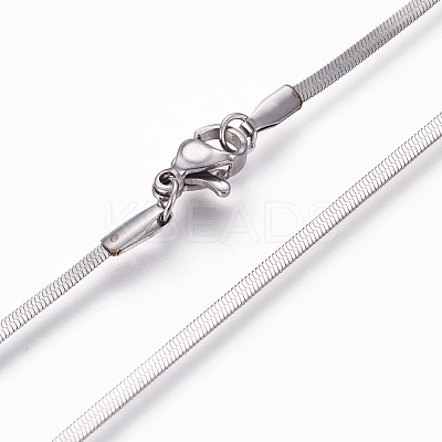 Non-Tarnish 304 Stainless Steel Herringbone Chain Necklaces NJEW-L160-006P-1