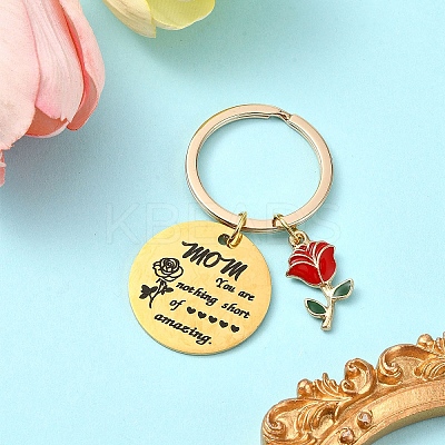 Alloy Enamel & 201 Stainless Steel Keychain KEYC-YW00101-03-1