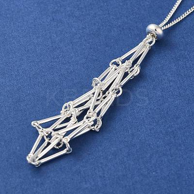 Rack Plating Brass Macrame Pouch Necklace Making for Gemstone Nuggets KK-M285-02A-S-1