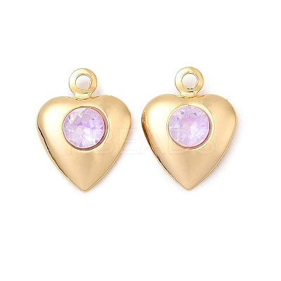 Brass Glass Charms KK-P340-09G-01-1