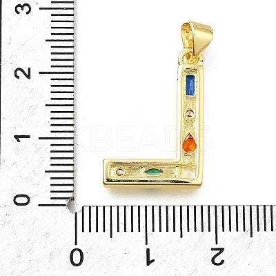 Brass Micro Pave Clear Cubic Zirconia Pendants KK-G521-01G-L-01-1