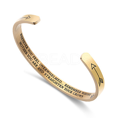 304 Stainless Steel Cuff Bangle WU8630-2-1