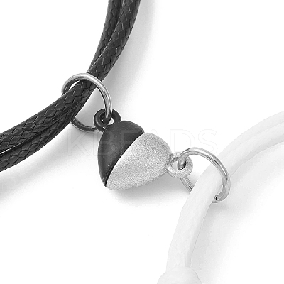 2Pcs 2 Color Alloy Enamel Ghost Charm Bracelets Set BJEW-TA00307-1