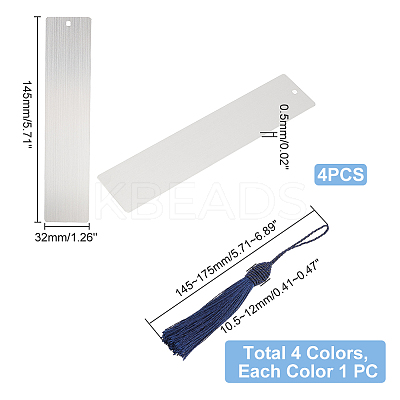 Stainless Steel Brushed Blank Bookmarks AJEW-UN0001-46-1
