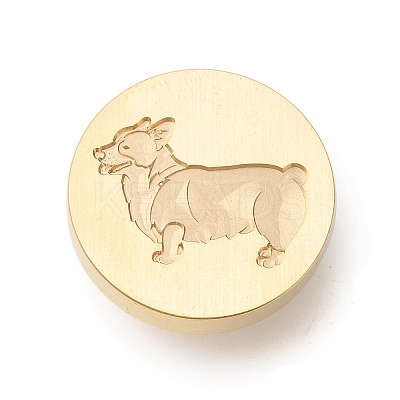 Golden Tone Wax Seal Brass Stamp Heads AJEW-U008-03G-12-1