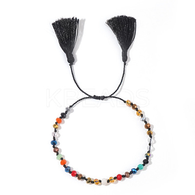 Glass Braided Bead Bracelets UF0322-1