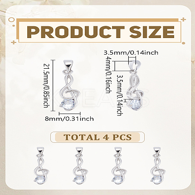 4Pcs Brass Micro Pave Cubic Zirconia Pendants ZIRC-LP0001-17-1