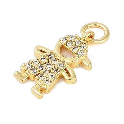 Rack Plating Brass Micro Pave Cubic Zirconia Pendants KK-H509-36G-1