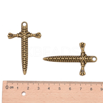 Tibetan Style Metal Dagger Pendants MLF1306Y-1
