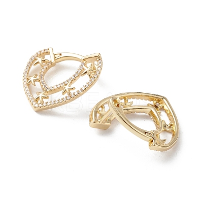 Starfish Cubic Zirconia Hoop Earrings EJEW-M216-08B-1