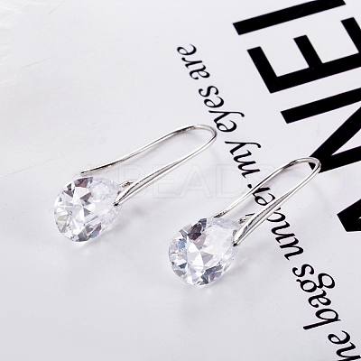 Platinum Tone Stainless Steel Dangle Earrings EJEW-EE0002-06A-1