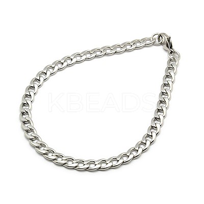 Tarnish Resistant 304 Stainless Steel Curb Chain/Twisted Chain Bracelet Making LS-STAS-A028-B122P-1