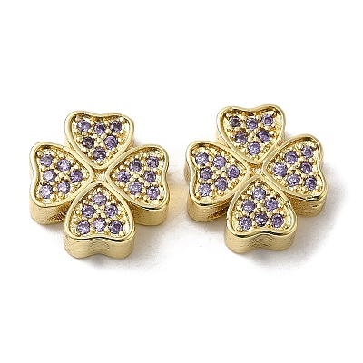 Rack Plating Brass Micro Pave Cubic Zirconia Beads KK-K377-16G-1