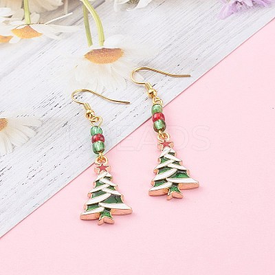 Brass Dangle Earrings EJEW-JE04511-S-1