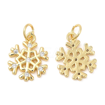 Christmas Rack Plating Brass Pendants KK-D037-01G-1
