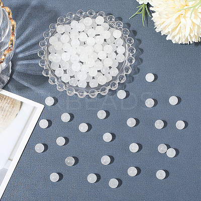 120Pcs Round Natural White Jade Beads G-PA0001-07B-1