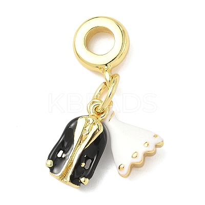 Brass Enamel European Dangle Charms KK-I355-23G-01-1
