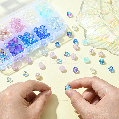 200Pcs 10 Style Glass Beads Set GLAA-CJ0002-36-1