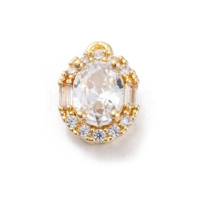 Brass Micro Pave Clear Cubic Zirconia Pendants KK-Z084-09G-01-1
