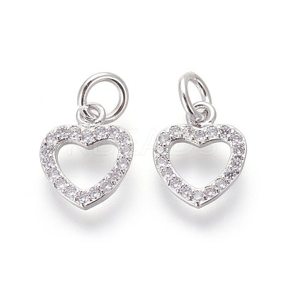 Brass Micro Pave Cubic Zirconia Charms ZIRC-J021-03P-RS-1